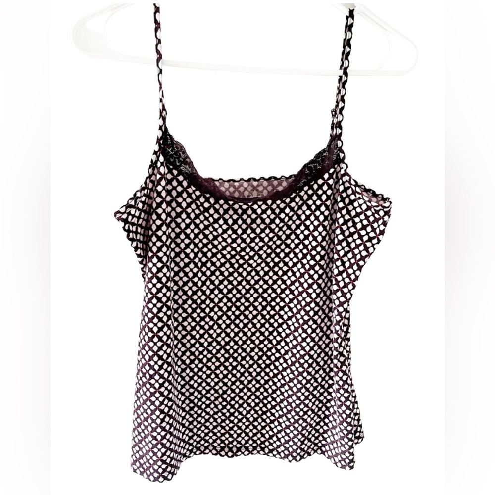 GUC LOFT Purple Flower Geometric Pattern Cami